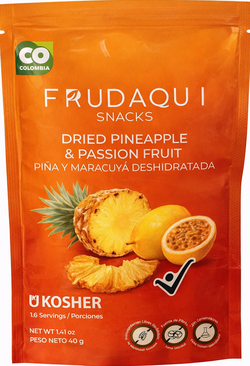 Snack de Fruta Deshidratada  Piña y Maracuyá x40g